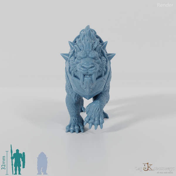 Mounted saber-toothed tiger