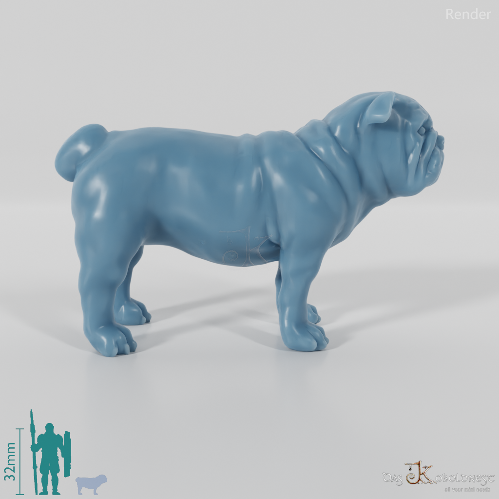 Steinfigur Bulldogge - Wetterfeste Garten-Deko In Beige, Frostsicher Und Robust