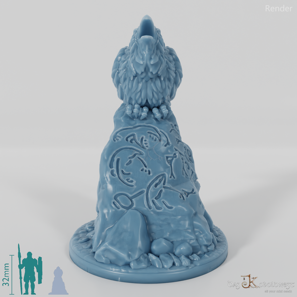 Anschlagtafel und Rabe auf Runenstein