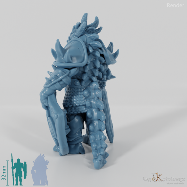 Dragon people with swords and magic