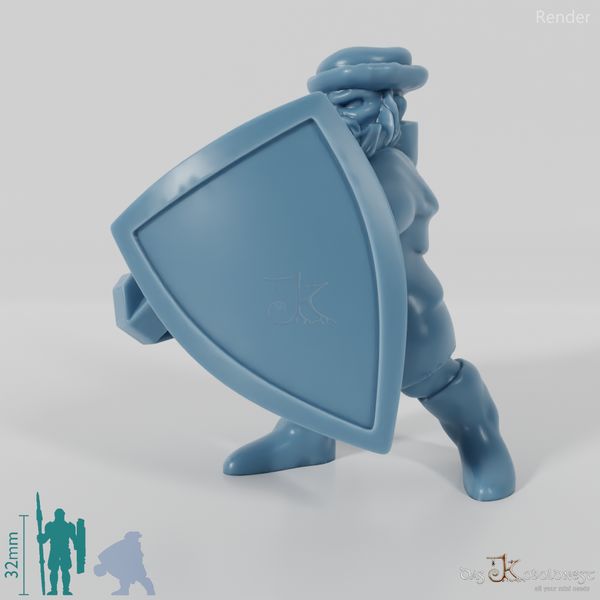 Dwarven warrior with morning star 01