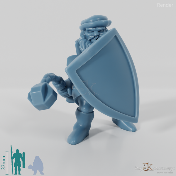 Dwarven warrior with morning star 01