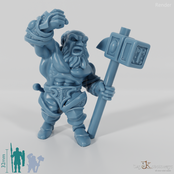 Dwarven warrior with war hammer 01