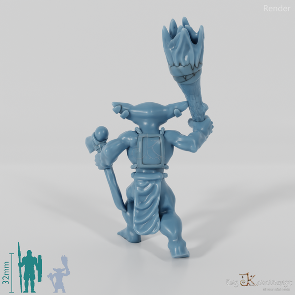 Goblin-Krieger mit Axt und Fackel