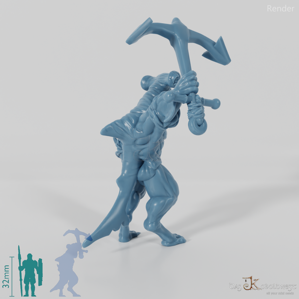 Shark people with anchor (hammerhead shark)