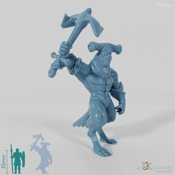 Shark people with anchor (hammerhead shark)