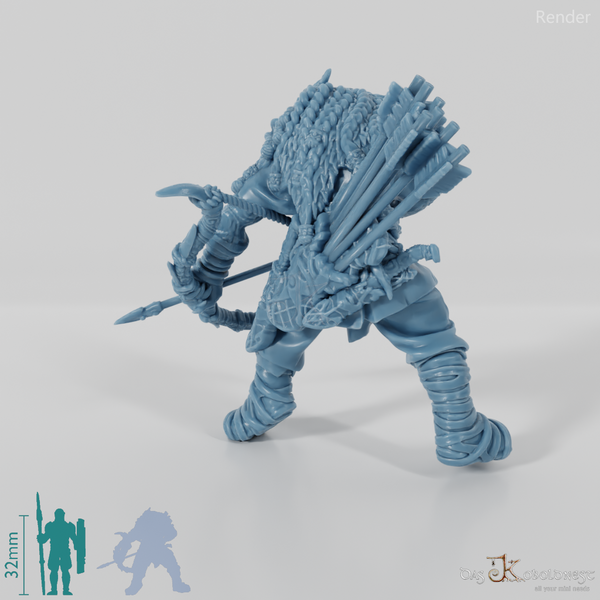 Hunter of the Mountain King with arrow drawn