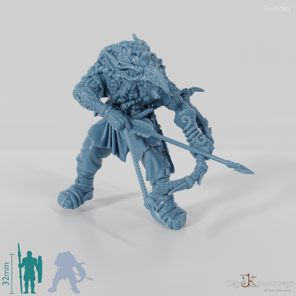 Hunter of the Mountain King with arrow drawn