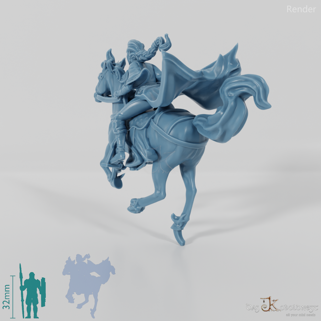 Mrs. Aranwen, Elven noblewoman on horseback