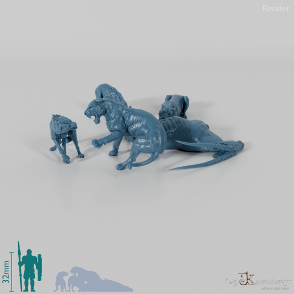 Big cats - lionesses against hyenas