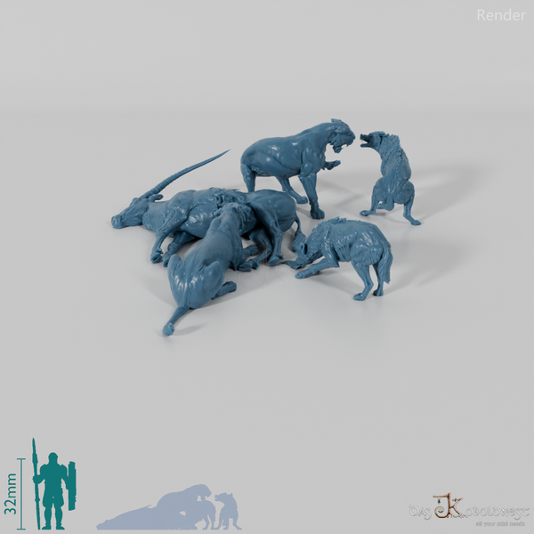 Big cats - lionesses against hyenas