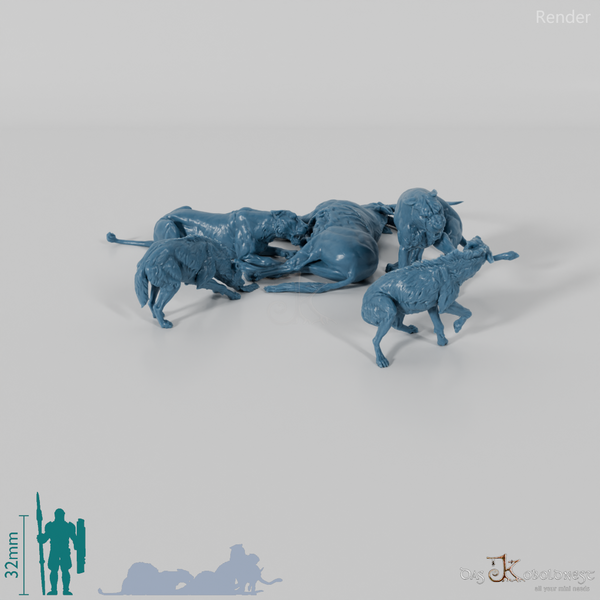 Big cats - lionesses against hyenas