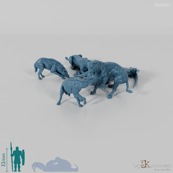 Big cats - lionesses against hyenas