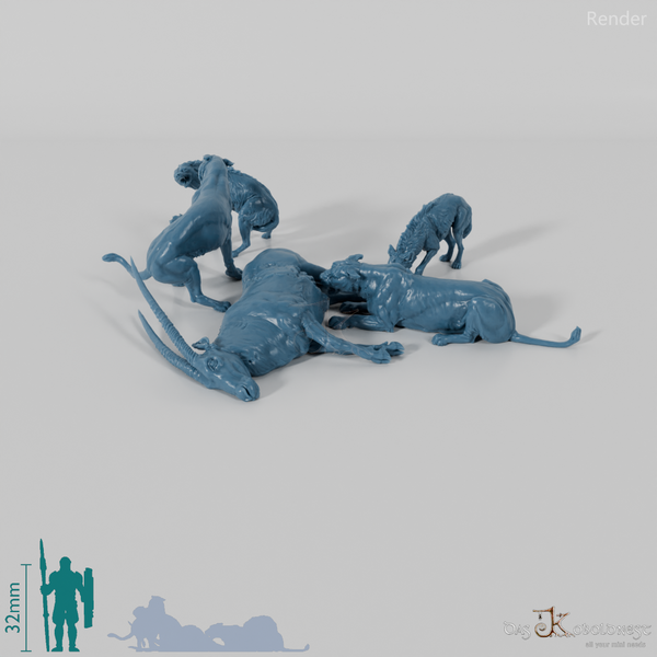 Big cats - lionesses against hyenas