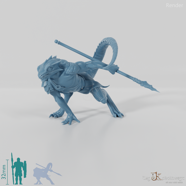 Echsenvolk-Krieger mit Speer 02