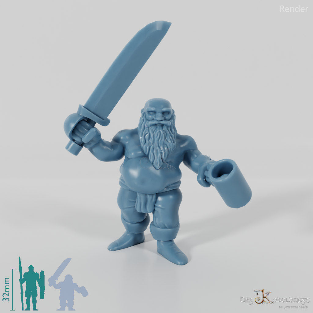 Dwarven pirate with jug