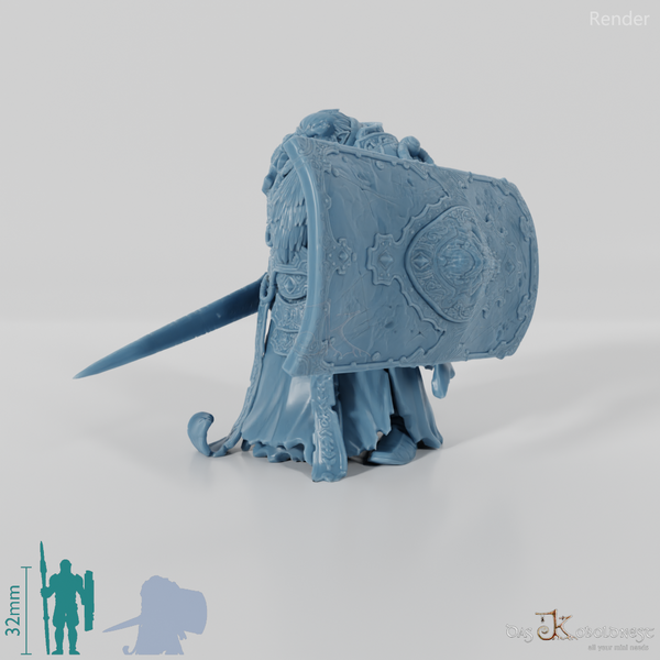 Dwarven leader with sword