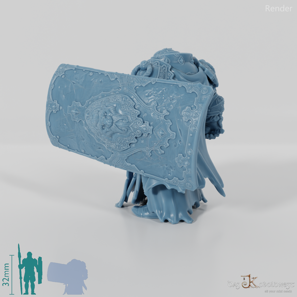 Dwarven leader with sword