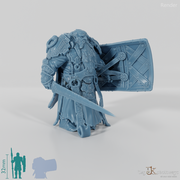 Dwarven leader with sword