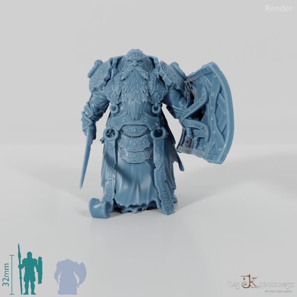 Dwarven leader with sword