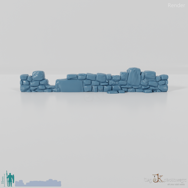 Wall - dilapidated natural stone wall 08