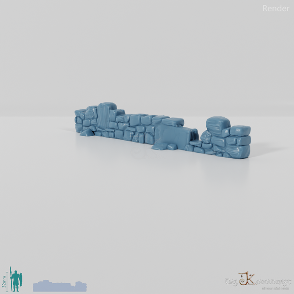 Wall - dilapidated natural stone wall 08