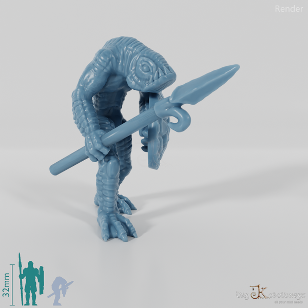 Fischvolk mit Speer und Schild 01