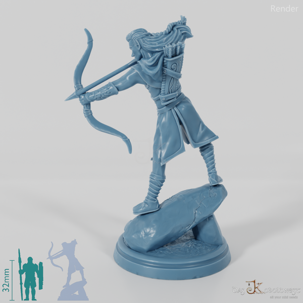 Laigalad, elven archer in fighting stance