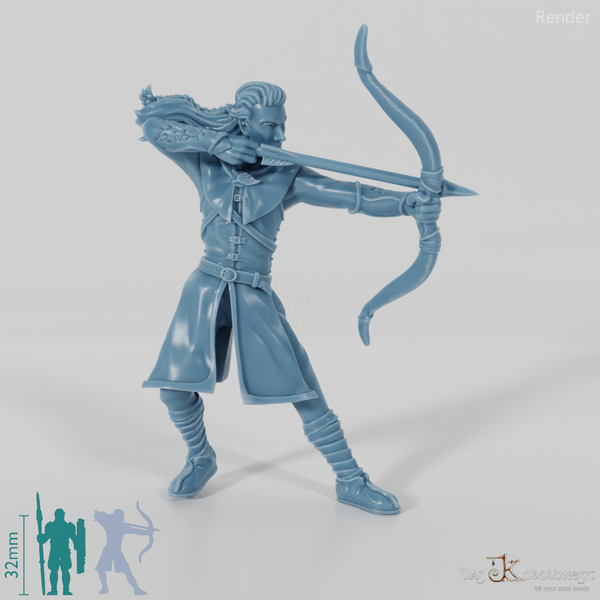 Laigalad, elven archer in fighting stance