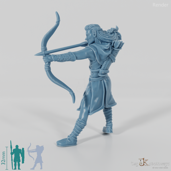Laigalad, elven archer in fighting stance