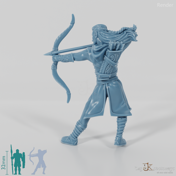 Laigalad, elven archer in fighting stance