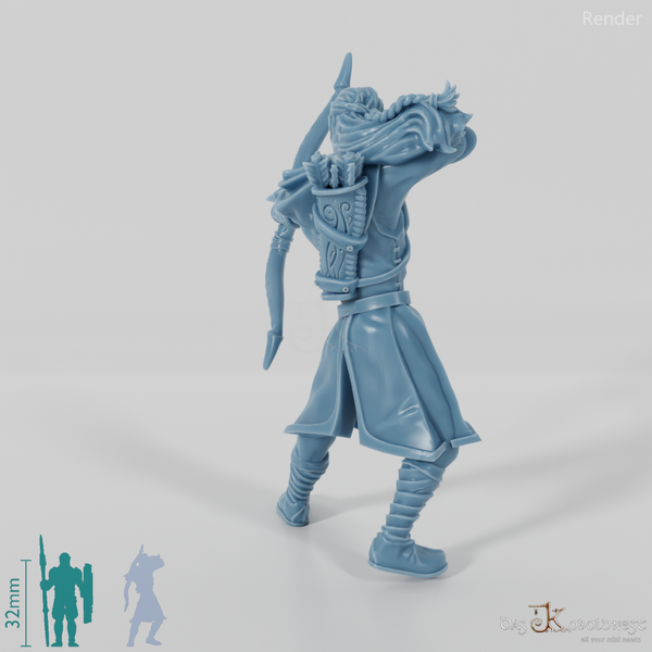 Laigalad, elven archer in fighting stance