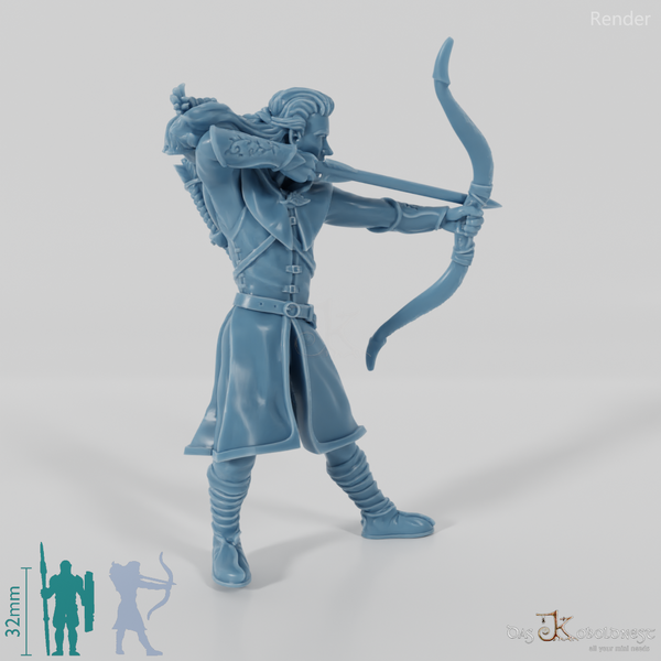 Laigalad, elven archer in fighting stance