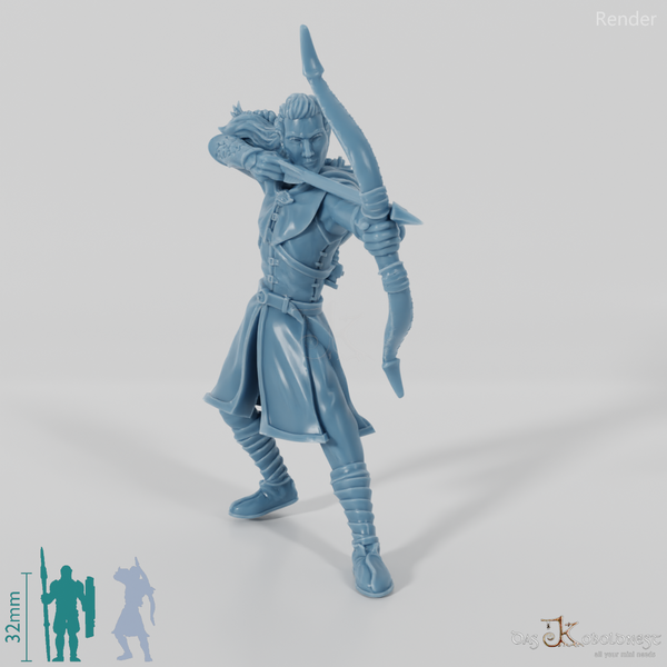 Laigalad, elven archer in fighting stance