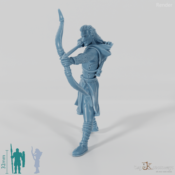 Laigalad, elven archer in fighting stance