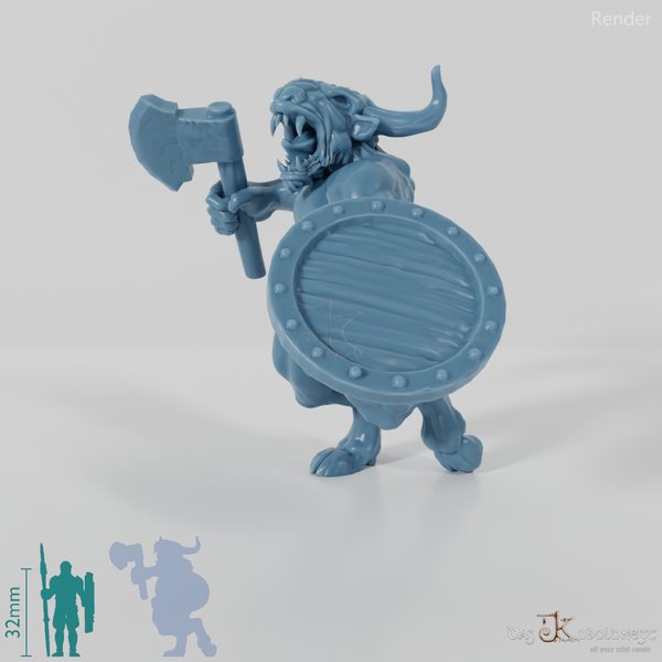 Minotaur with ax and shield