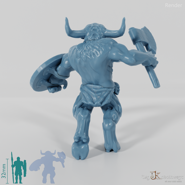 Minotaur with ax and shield