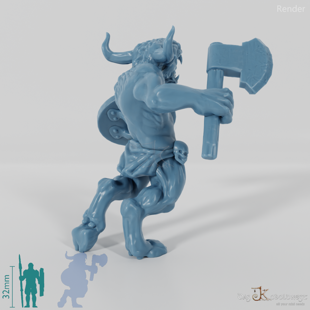Minotaur with ax and shield
