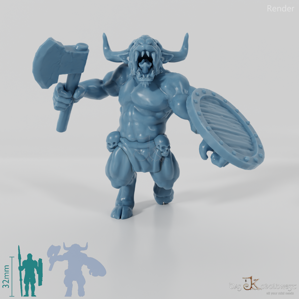 Minotaur with ax and shield