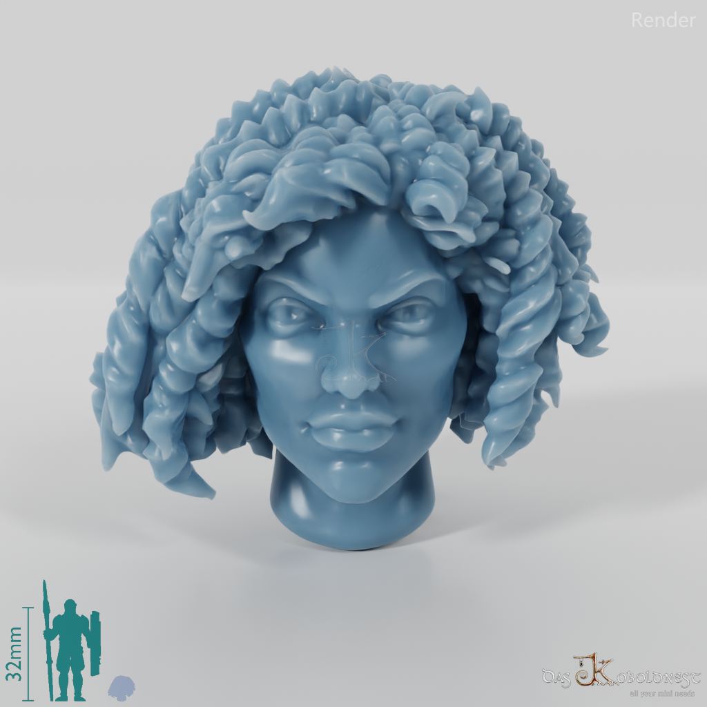 Frauenkopf - Lockiger Afro