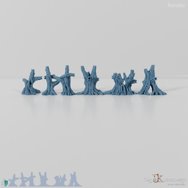 Oak forest - complete set of oak trees (modular)