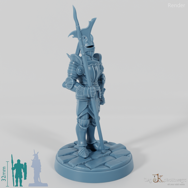 Ritterstatue mit Hellebarde