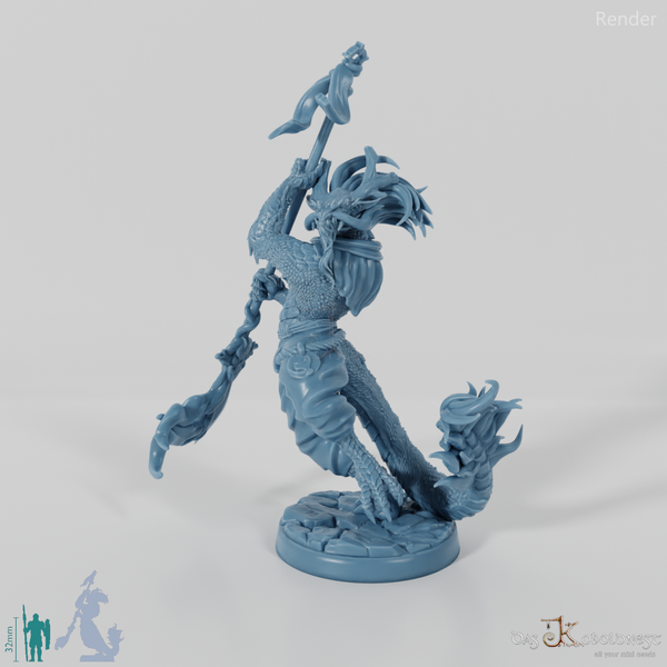 Ryushun, Drachenvolk-Kampfkünstler mit Naginata