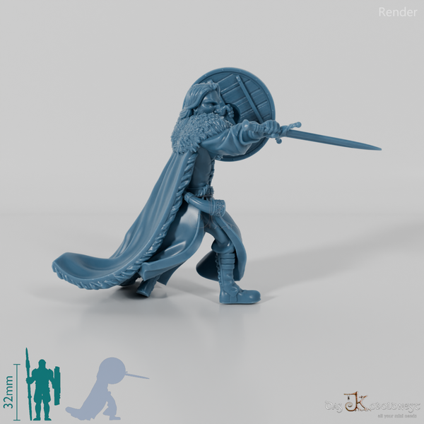 Barazan, Human Warrior in Fighting Stance (Remastered)