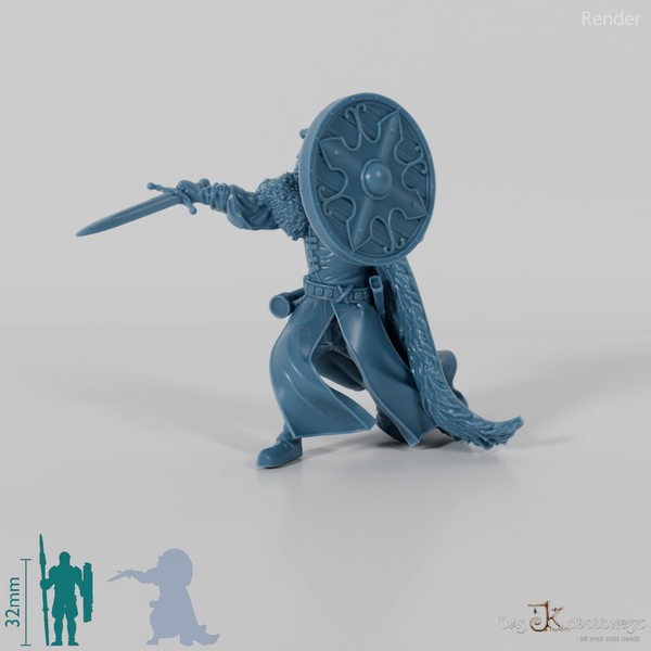 Barazan, Human Warrior in Fighting Stance (Remastered)