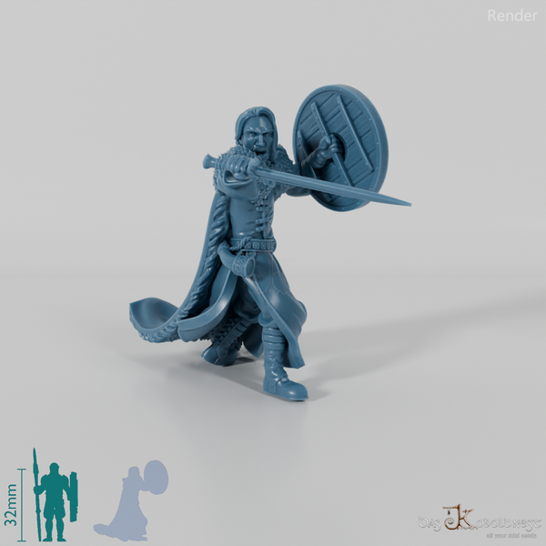 Barazan, Human Warrior in Fighting Stance (Remastered)