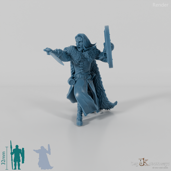 Barazan, Human Warrior in Fighting Stance (Remastered)