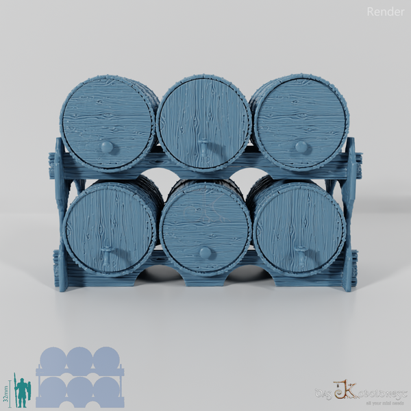 Gestapelte Bierfässer 01