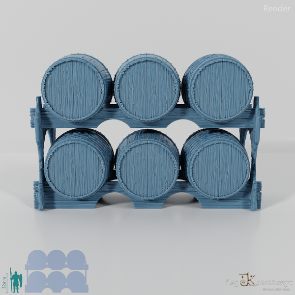 Gestapelte Bierfässer 02