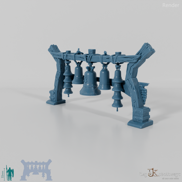 Bell foundry - wooden frame with bells